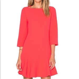 Kate Spade 3/4 sleeve Crepe flounce dress size 4